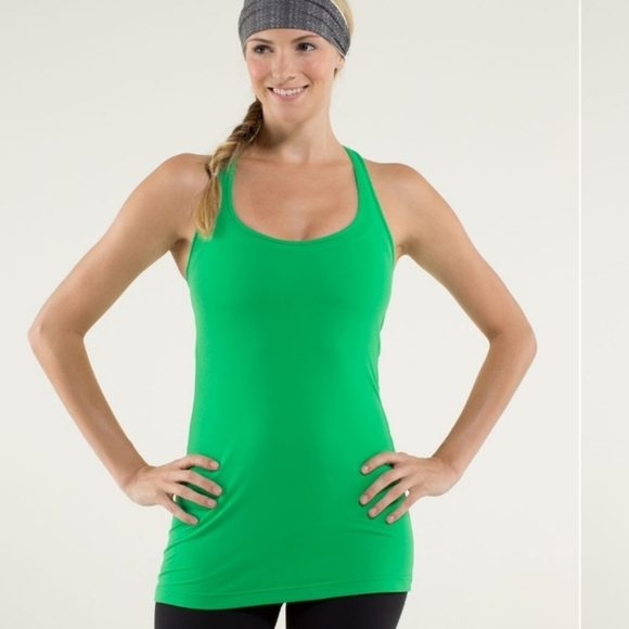 Lululemon Cool Racerback Tank Top. Hip Length. Green Bean. Size 6. - Picture 1 of 8